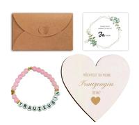 Snyvpra Maid of Honour Questions Included Maid of Honour Bracelet with Alphabet Heart-Shaped Wooden Sign Definition Card and Envelopes Would You Like to Be My Maid of Honour Gift Idea Bridesmaid Gift