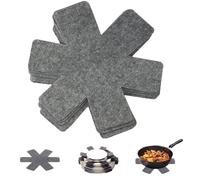 SNZ Set of 9 Felt Pan Protectors (38 cm) - Non-Slip Trivet for Tefal/WMF/Elo Pans - Kitchen Utensils to Protect Furniture and Extend Pan Life - Grey