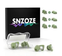 SNZOZE 2 Pairs Silicone Reusable Earplugs for Noise Reduction - SNR 27 dB - Hearing Protection Ear Plugs, with 12 Ear Tips in S/M/L - for Sleep, Concert, Work, Study, Focus, Travel (Green, 2 Pairs)