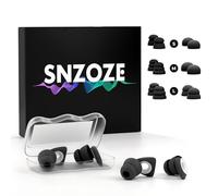 SNZOZE 2 Pairs Silicone Reusable Earplugs for Noise Reduction - SNR 27 dB - Hearing Protection Ear Plugs, with 12 Ear Tips in S/M/L - for Sleep, Concert, Work, Study, Focus, Travel (Black, 2 Pairs)