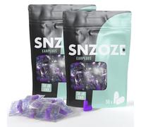 SNZOZE Ultra Soft Foam Ear Plugs, Perfect for Sleeping, 38dB SNR, Individually Wrapped, One Size (Purple, Pack of 100 Pairs)