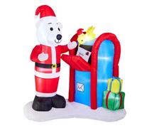 So 180Cm Christmas Inflatable Polar Bear And Post Box