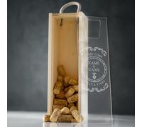 So Bespoke Personalised Engraved Cork Box Custom Wine Cork Presentation Box Wedding Gift Idea Cork For Couples