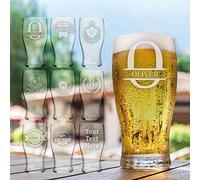 So Bespoke Personalised Engraved Pint Glass | Tulip Beer Glass Gift for Him (Style A, No Gift Box)