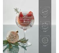 So Bespoke Personalised Gin Glass Engraved Christmas Drinking Gin and Tonic Glass Ideal Kitchenware Glassware Gift Idea for Xmas (Style X1)