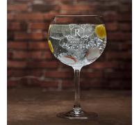 So Bespoke Personalised Gin Glass with Gift Box Engraved Custom Glassware Personalized Glass for Gin Drink, Birthday Gift (Style D)