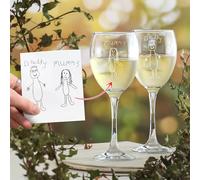 So Bespoke Personalised Wine Glass Custom Handwriting Engraved Any Message Glass, Upload Your Own Drawing, Gift for Him, Wine Glass