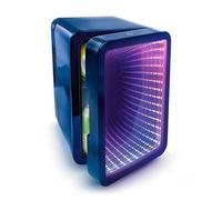 So Chill Mini Fridge Infinity Effect, Gamers, Students, Home/Car trips/Hangouts + More, USB Powered, Stickers Included, 4L/6 Cans, mirror effect door