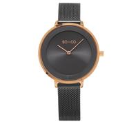 SO&CO Women's Madison 5204M 37mm Slim Mesh Watch with Brushed Record Finish Dial in Grey SO&CO Grey One Size