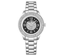 SO&CO Women's Madison 5532 38mm Quartz Watch with Crystals on Bezel & Inner Dial Stainless Steel Bracelet 18mm wide in Black SO&CO Black One Size