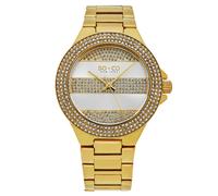 SO&CO Women's Sophisticated Crystal-Filled Lined Design Quartz Watch with Link Bracelet - Model 5242 in Gold SO&CO Gold One Size