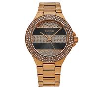 SO&CO Women's Sophisticated Crystal-Filled Lined Design Quartz Watch with Link Bracelet - Model 5242 in Rose Gold SO&CO Rose Gold One Size