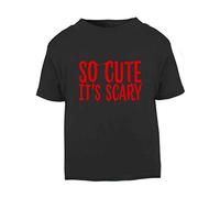 So Cute It’s Scary Halloween Statement Short Sleeve Cotton Toddler t Shirt, 1-2 Years, Black