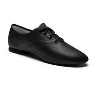 So Danca JZE09A Jazz Shoes Dance Leather Split Chrome Leather Sole with Rubber Heel, black, 8 UK