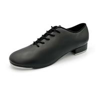 So Danca Vegan Leather Oxford Lace Up Tap Shoe, Flexible Molded Sole - Torrin TA05, Black, 8.5 Wide