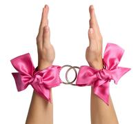 So Divine Silk Wrist Restraints, Pink Hand Ties with Clip-on Rings to Tie Your Partner’s Wrists, Ankles Together Or Clip to The Bed Frame Adjustable Silk Sash Bondage Handcuffs, Use As Blindfold.