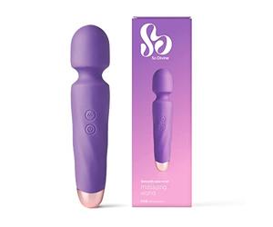 So Divine - Wireless Waterproof Portable Handheld Full Body Wand Massager with A Flexible Head. 10 Playful Vibration Functions for A Stress Free Massage. Super Quiet & USB Rechargeable (Purple)