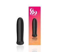 So Divine Wonder Bullet Rechargeable Vibrator, Black, 7 Functions, Waterproof, Silicone, Phthalate Free