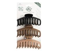 So Eco Essential Hair Clips - 3 Pack Neutral-Tone Matt Coated Claw Grips, Non-Slip & Lightweight, Durable Hair Accessories for Everyday Updos & Half-Up Styles