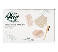 So Eco Exfoliating Bath Set - 4-Piece Vegan & Cruelty-Free Eco-Friendly Body Exfoliator Kit with Lava Stone Pumice & Brush, Exfoliating Gloves, Sponge & Spa Headband, for Smooth, Radiant Skin