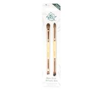 So Eco Eye Duo Brush Set - Vegan & Cruelty-Free Dual-Ende Brushes for A Complete Eye Look, Soft Synthetic Bristles, Bamboo Handle, Plastic-Free Packaging