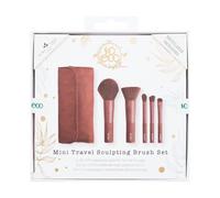 So Eco Mini Travel Sculpting Set - Compact Makeup Brush Kit for Foundation, Contour & Eye Shadow, Vegan & Cruelty-Free Travel-Friendly Makeup Brushes with Pouch