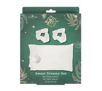 So Eco Sweet Dreams Set - White Satin Pillowcase & 2 White Cloud Hair Scrunchies, Reduce Hair Breakage & Protect Hair Overnight
