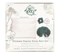 So Eco Ultimate Beauty Sleep Hair Set - Satin Pillowcase Pair, Double Layer Bonnet & Scrunchie Duo, Overnight Hair Care Gift Set, Made with 44% Recycled Materials, Vegan Friendly