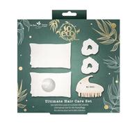So Eco Ultimate Hair Care Set - 2 White Satin Pillowcases, 2 White Cloud Scrunchies & Scalp Massaging Brush, Reduce Breakage, Protect Hair Overnight & Promote Healthier Scalp