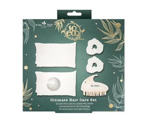 So Eco Ultimate Hair Care Set - 2 White Satin Pillowcases, 2 White Cloud Scrunchies & Scalp Massaging Brush, Reduce Breakage, Protect Hair Overnight & Promote Healthier Scalp