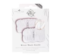 So Eco Wash Wrist Bands (2 Pack) - Reusable Cotton Wrist Bands for Skincare, Prevent Water Run-Off, Soft & Absorbent