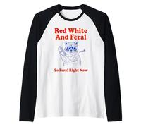 So Feral Right Now Sunglasses Raccoon Hot Dog Raglan Baseball Tee