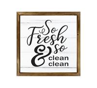 So Fresh And So Clean Sign 16x16 Inch, Farmhouse Bathroom Decor Wall, So Fresh So Clean Wall Art, Small Bathroom Sign Rustic Farmhouse Bathroom Wall Decor