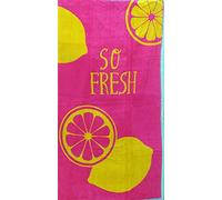 SO FRESH CERISE PINK LEMON JUMBO BEACH TOWEL 100% EGYPTIAN COTTON 90cm x 170cm