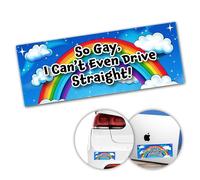 So Gay I Can't Even Drive Straight Bumper Sticker Novelty Fun Car Large LGBT LGBTQIA Vinyl Decal Van Camper