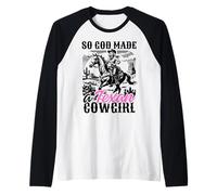 So God Made a Texan Cowgirl, Funny Texan Cowgirl Raglan Baseball Tee
