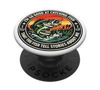 So Good Catching Fish, Fish Tells Stories About Me Angler PopSockets Adhesive PopGrip
