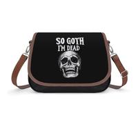So Goth I'm Dead Leather Crossbody Bags for Women Messenger Handbag Purse Shoulder Bag