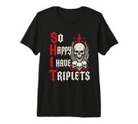 So Happy I Have Triplets 2026 Pregnancy Triplets Mom Premium T-Shirt