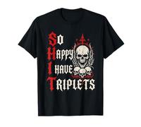 So Happy I Have Triplets 2026 Pregnancy Triplets Mom T-Shirt