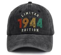 So Happy I'm 80 Today Baseball Cap for Women Men, Adjustable Embroidered Vintage Retro Classic Cotton Hat, 1944-black, One size