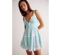 So In Love Mini Slip Dress by Intimately at Free People in Vintage Aqua, Size: Medium - female