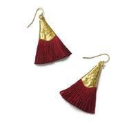 So Just Shop Gold Kiara Earring - Red Tassel