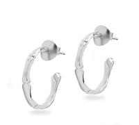 So Just Shop Silver Bamboo Hoop Earrings