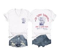 So Long London Had A Good Run Funny 4th of July V-Neck T-Shirt London Outfits Tops