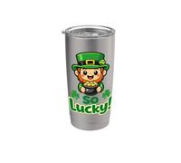 So Lucky Leprechaun Cute Irish Clover St Patricks Day Stainless Steel Insulated Tumbler