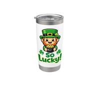 So Lucky Leprechaun Cute Irish Clover St Patricks Day Stainless Steel Insulated Tumbler
