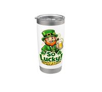 So Lucky Leprechaun St Patricks Irish Beer Vibes Stainless Steel Insulated Tumbler