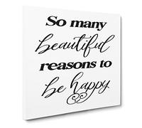 So Many Beautiful Reasons Modern Typography Quote Canvas Print | Gallery Wrapped 30mm Frame Wall Art | 14x14 inches | Ready to Hang | Modern Typography Picture | Living Room Bedroom Lounge Office
