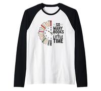 So Many Books Little Time, Retro Bookish Book Lover Raglan Baseball Tee